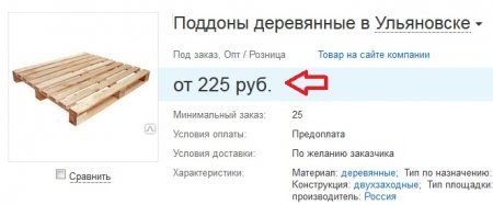 Объявление о продаже деревянных поддонов